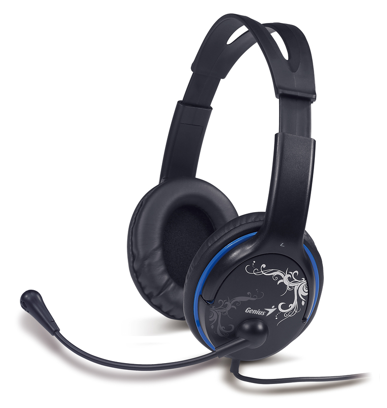 Genius HS-400A Over the Ear Headphones with Mic, Blue
